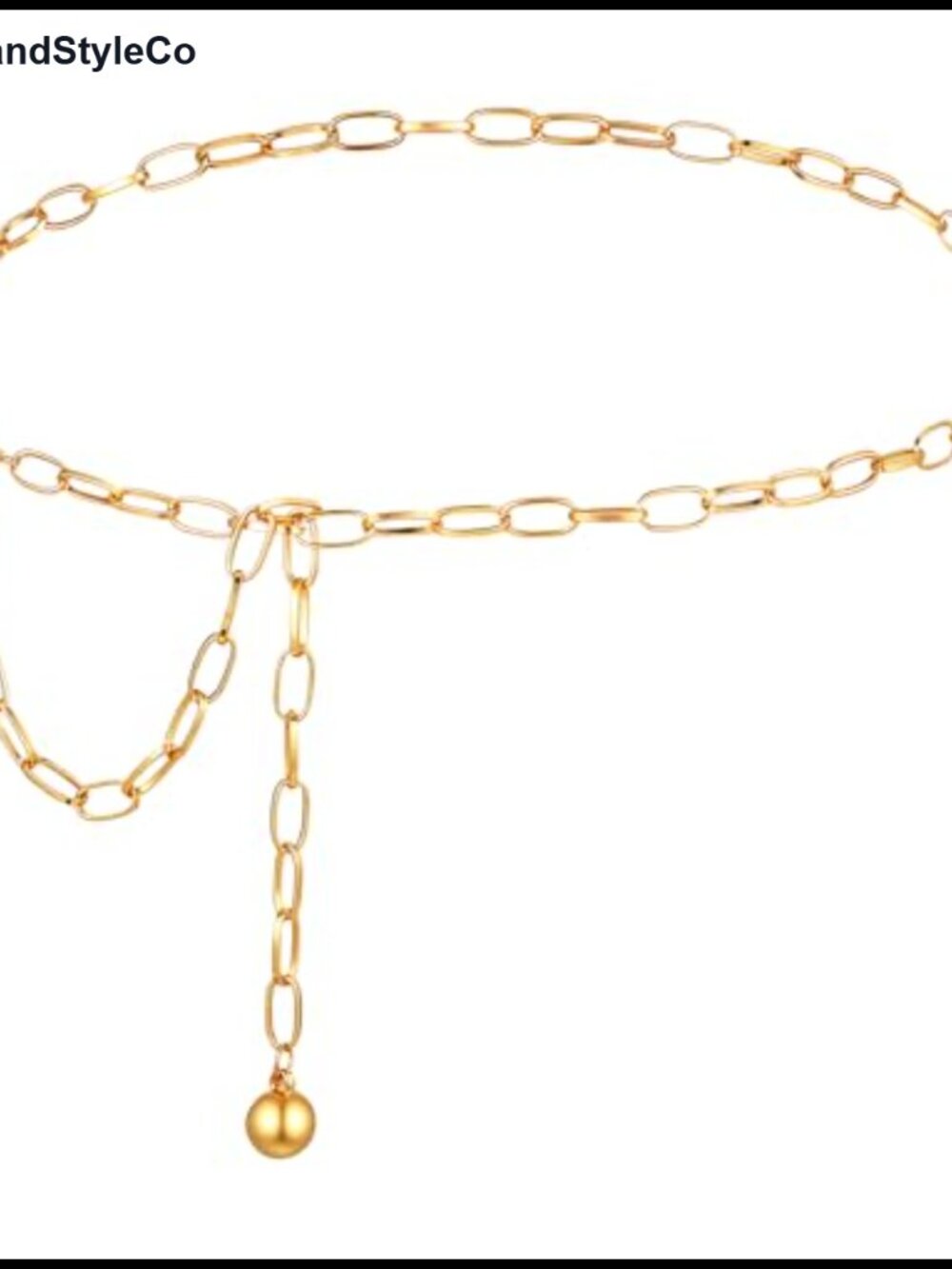 Metal Link Waist Chain Belt Women Chunky Gold Tone Adjustable 47.2"